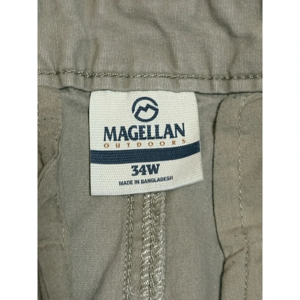 Magellan Outdoors Chino Shorts Men 34 Khaki Excellent Cotton Stretch SGMGMO5707